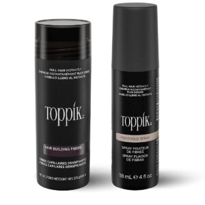 Pachet nanofibre de păr Toppik 27g + fixativ Fiberhold 118ml