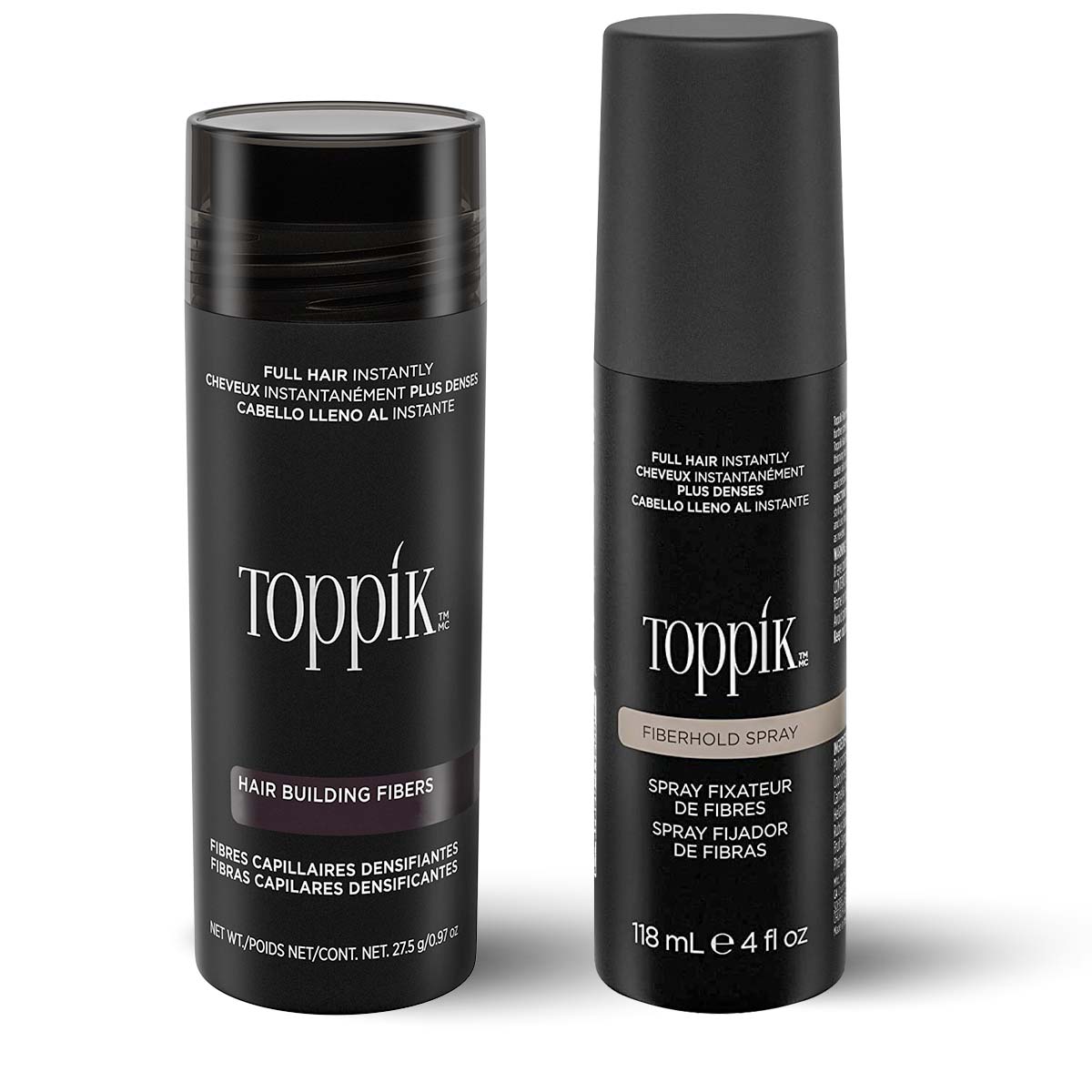 Pachet nanofibre de păr Toppik 27g + fixativ Fiberhold 118ml Pachet nanofibre de păr Toppik 27g + fixativ Fiberhold 118ml