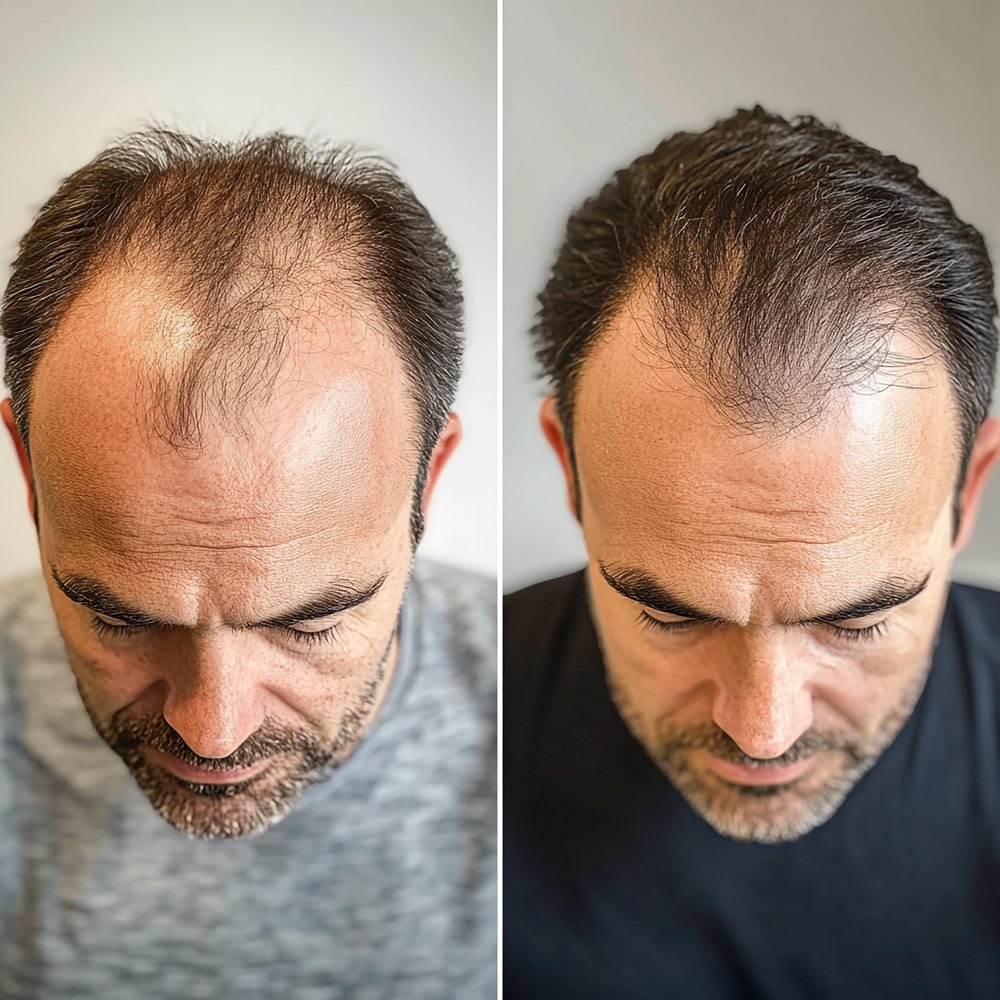 Înainte și după minoxidil